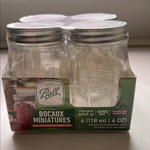 Ball Miniature Glass Jars with Silver Lids